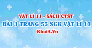 Bài 3 trang 55 SGK Vật lí 11 Chân trời sáng tạo